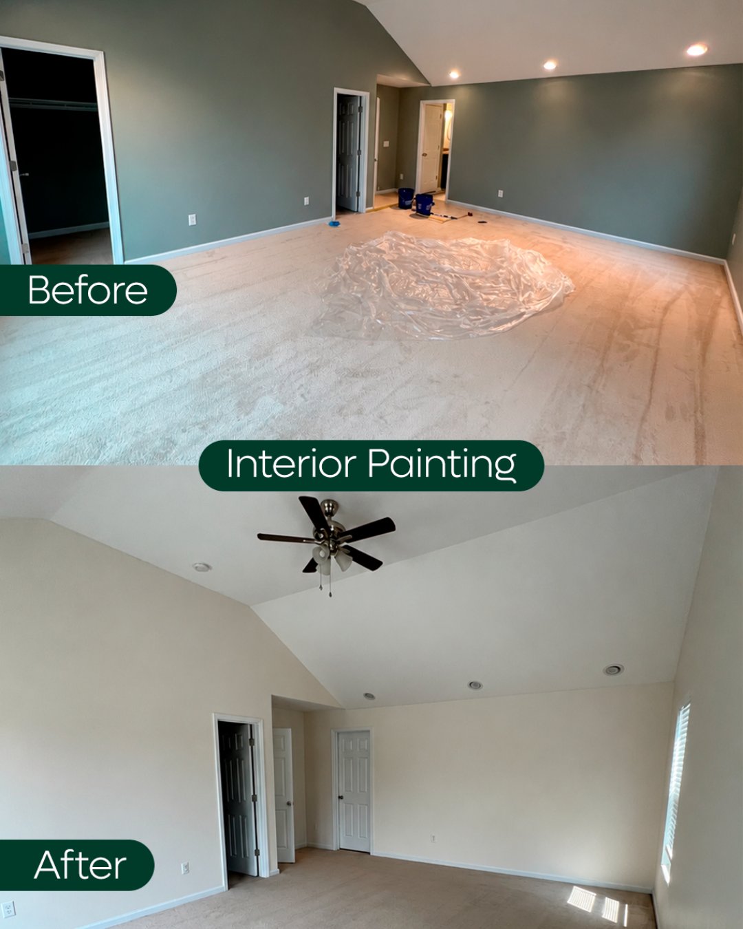 Room before and after interior painting